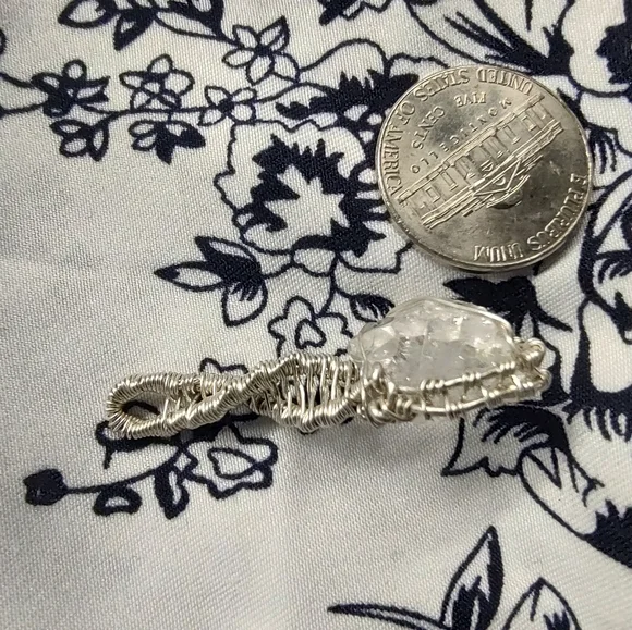 Herkimer diamond pendant handmade - Picture 3 of 3